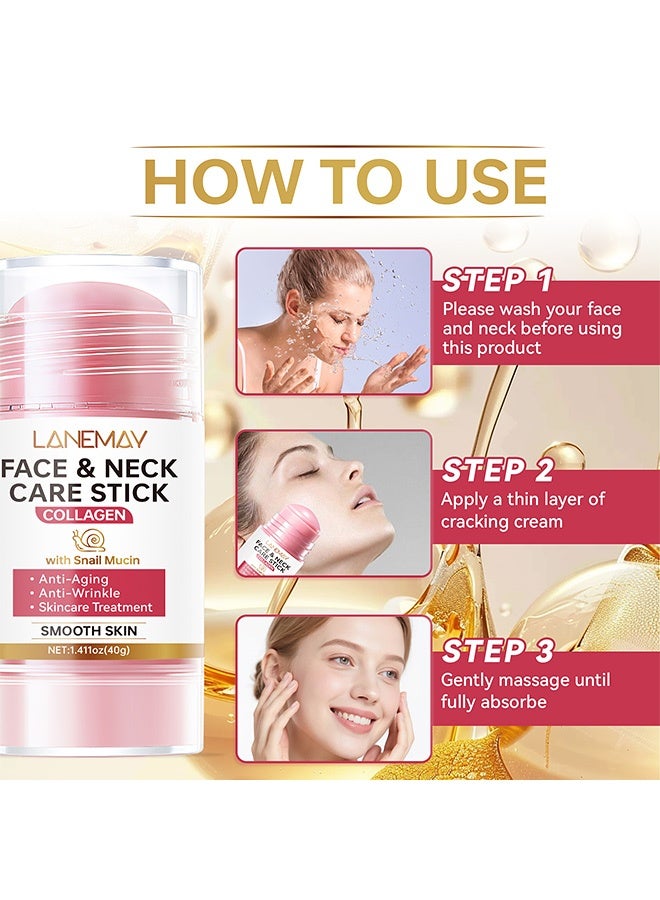 LANEMAY Collagen Neck and Face Care Stick - Contains Snail Mucus - Facial and Neck Care Cream 40g - Image 5